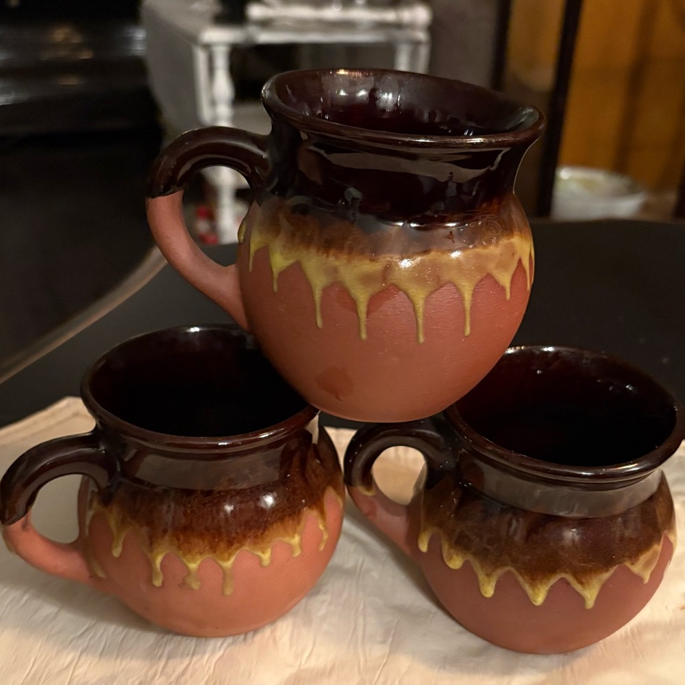 Set of Three handcrafted Mexican mugs